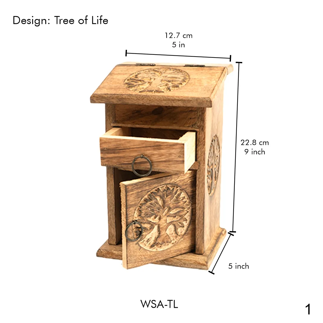 WOODEN STORAGE ALMIRAH - TRE OF LIFE