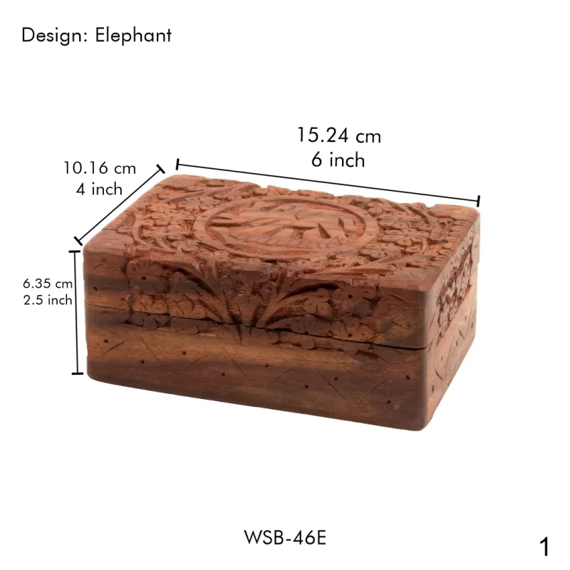 WOODEN STORAGE BOX - ELEPHANT