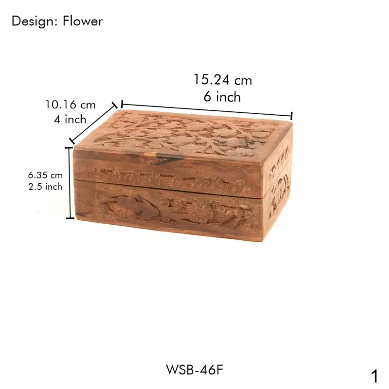 WOODEN STORAGE BOX - FLOWER