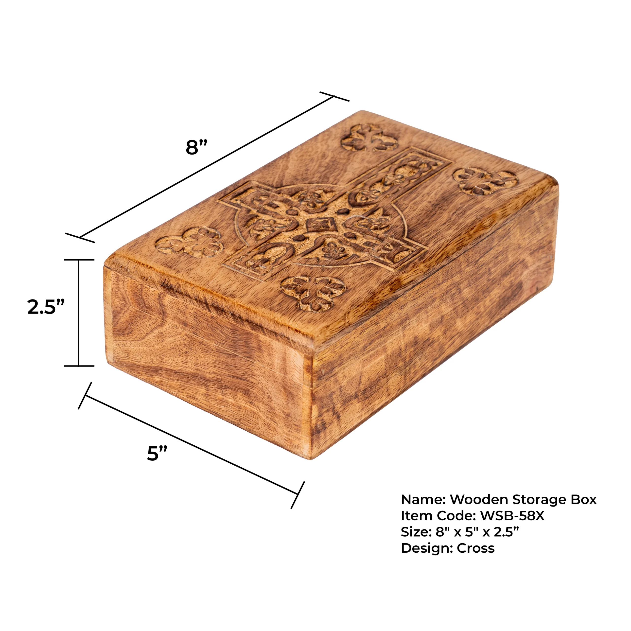 WOODEN STORAGE BOX - CROSS