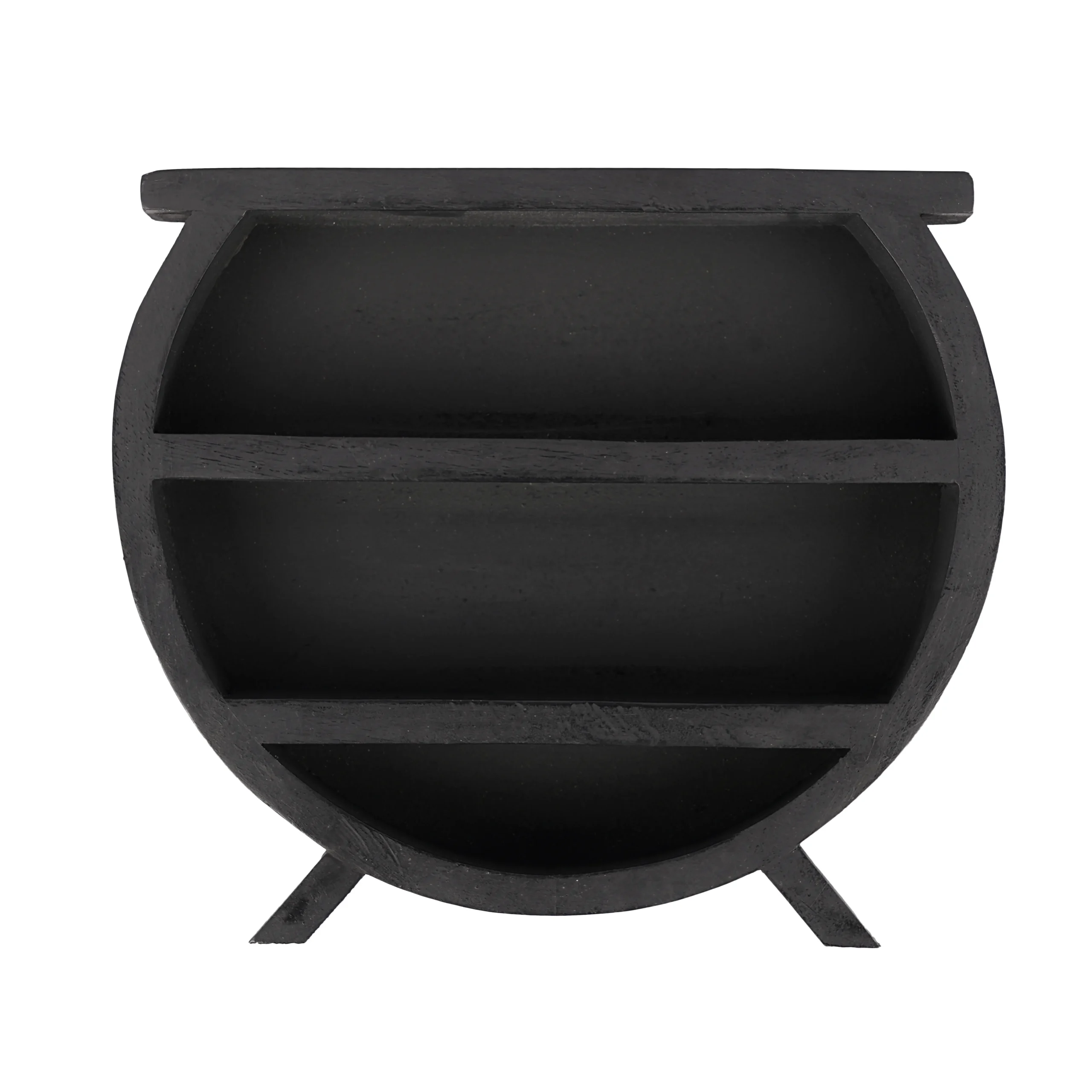 WOODEN WALL RACK ( CAULDRON - BLACK ) - Image 3